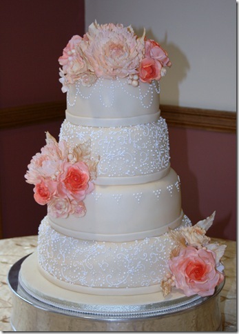 A58 - Rectangular Buttercream Wedding Cake With Layers